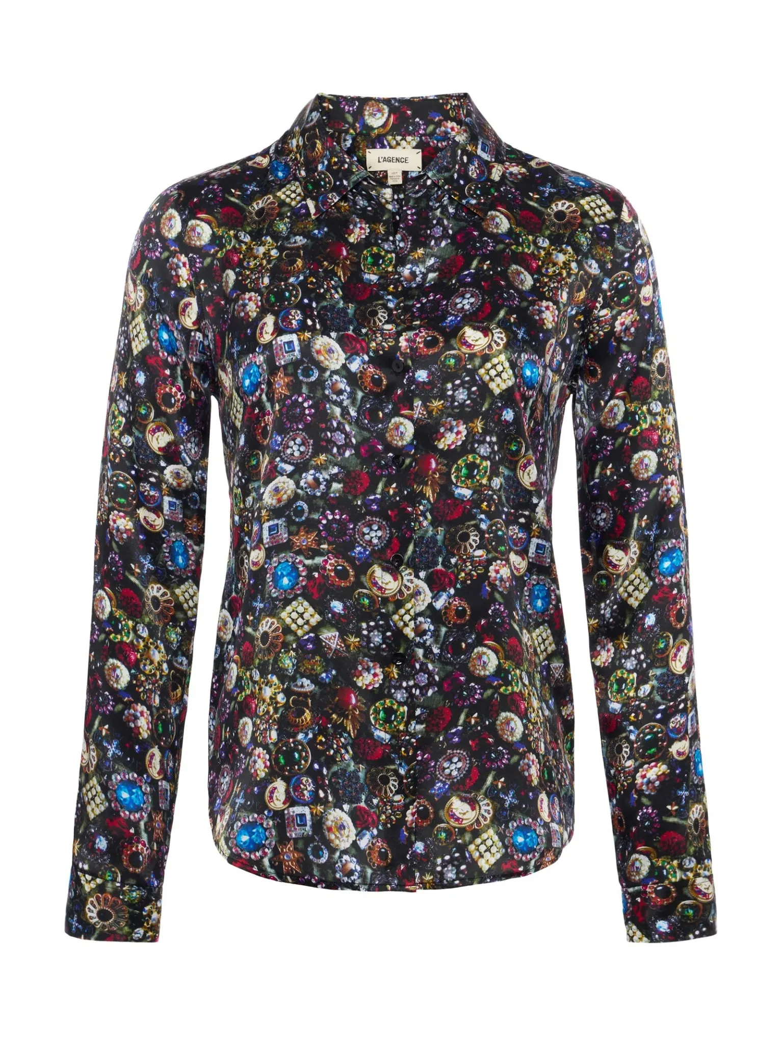 L’Agence - Multi Vintage Jewels Tyler Silk Blouse