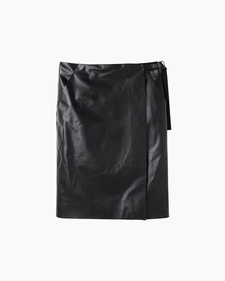 Leather Wrap Skirt