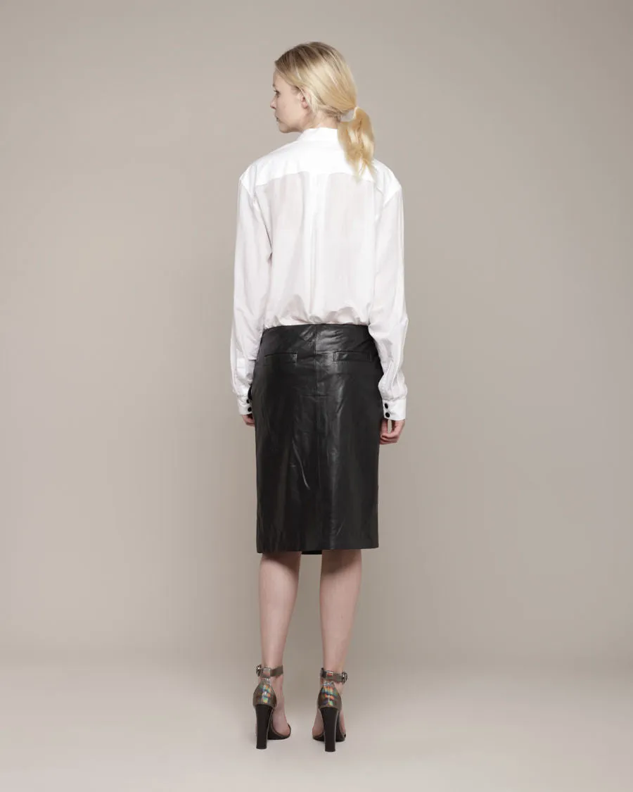 Leather Wrap Skirt