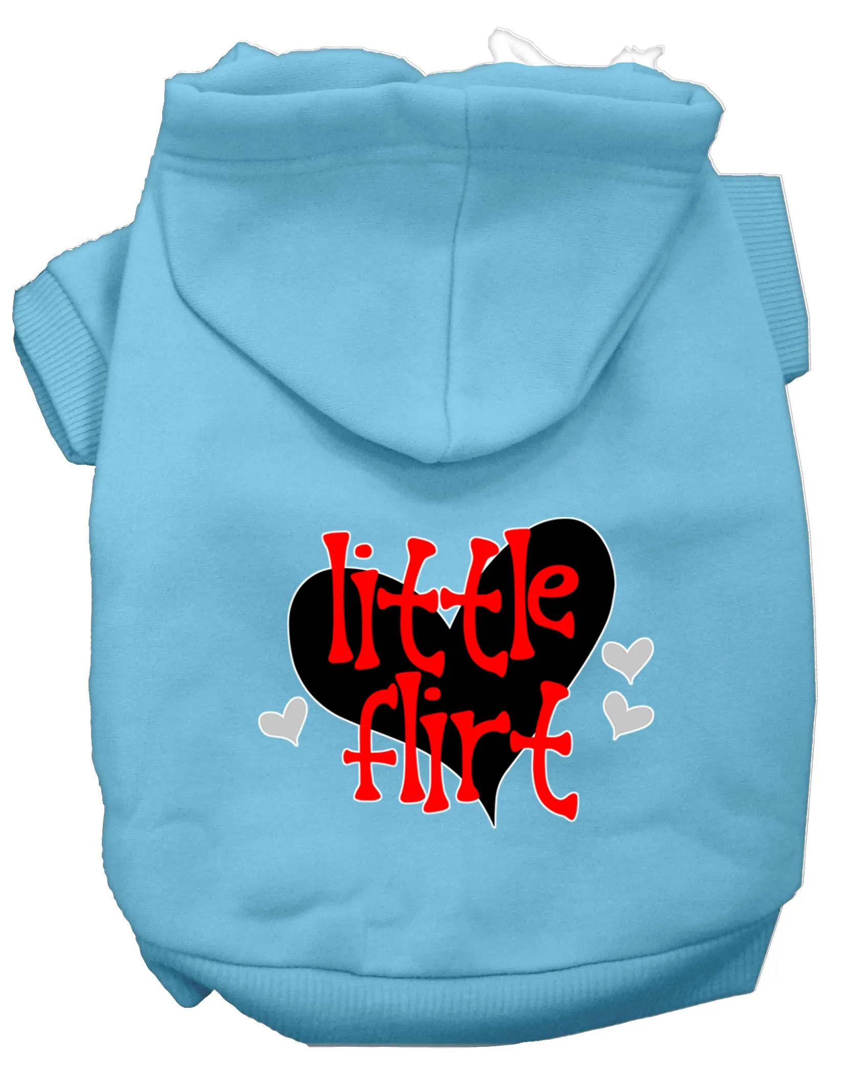 Little Flirt Screen Print Dog Hoodie Baby Blue Xl