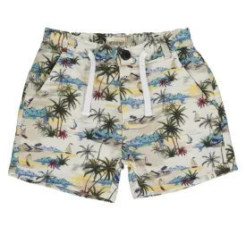 Mahalo Shorts - Cream Hawaiian