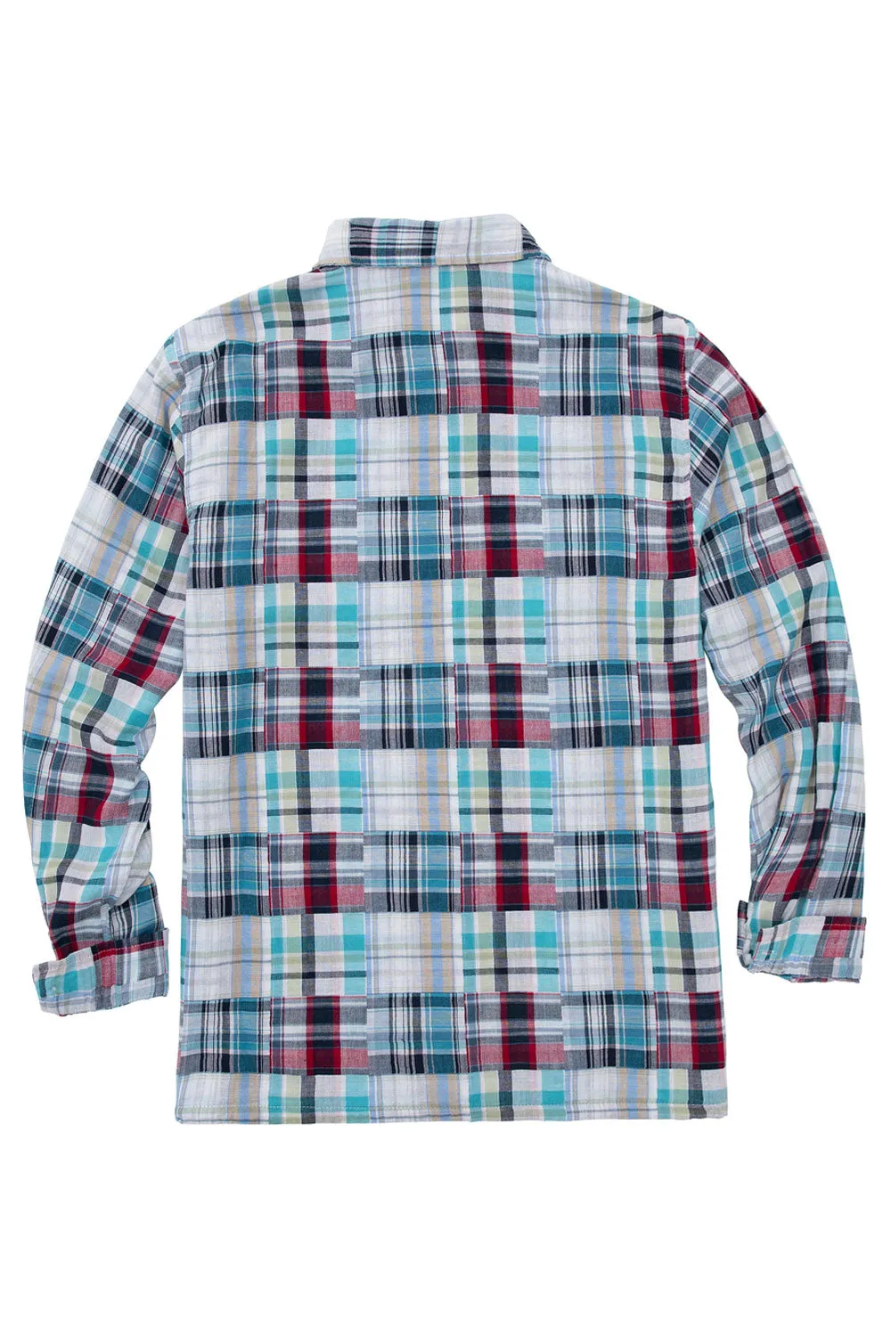 Men's Breathable Cotton Patchwork Button Down Shirt