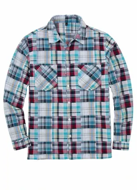 Men's Breathable Cotton Patchwork Button Down Shirt