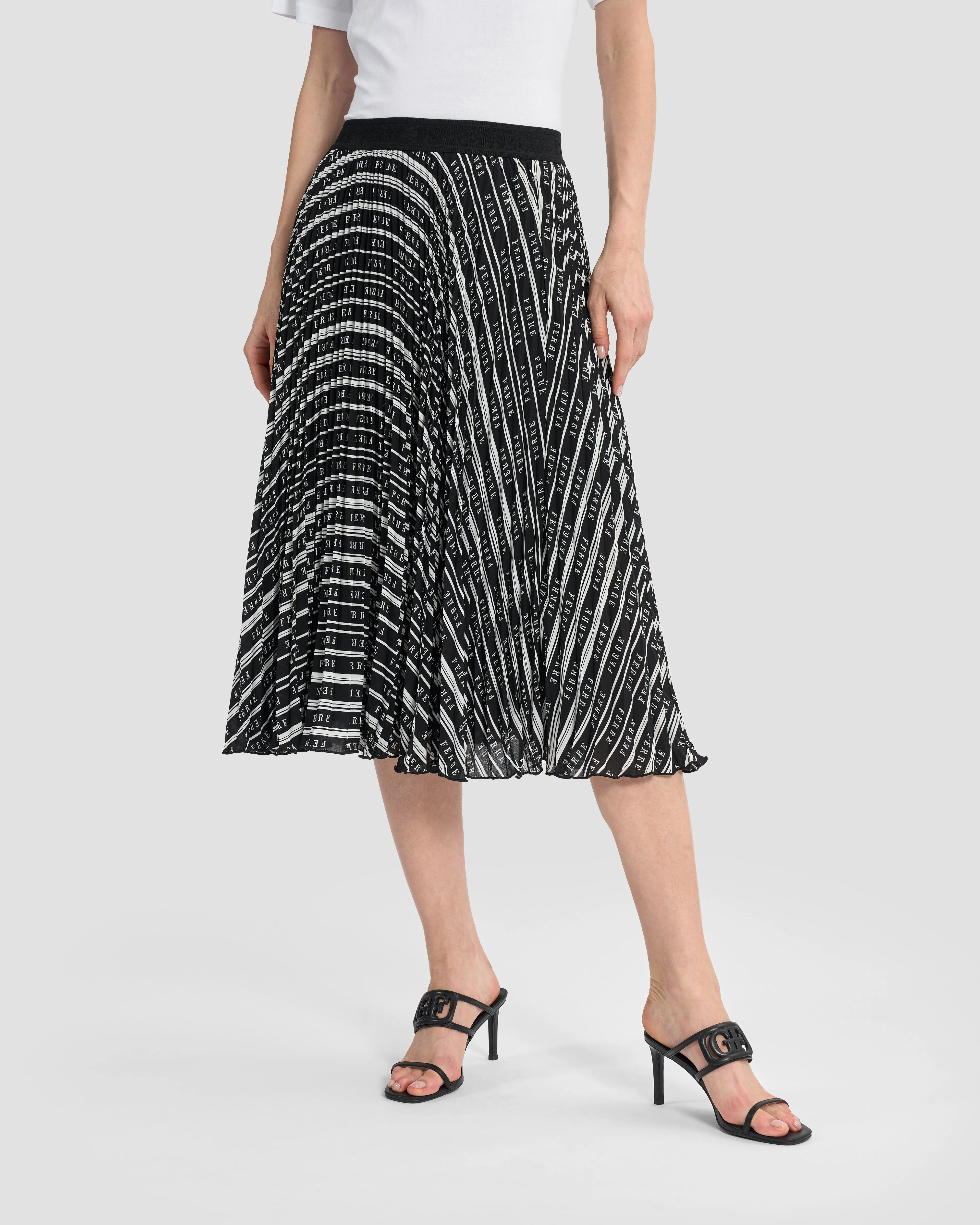 Monochrome Ferré Pleated Skirt