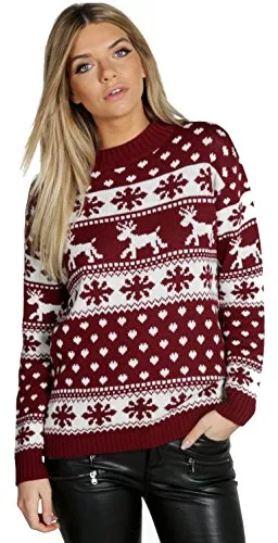 New Unisex Ladies Men Kids Christmas Jumper Reindeer Snowflakes Knitted Xmas Long Sweater