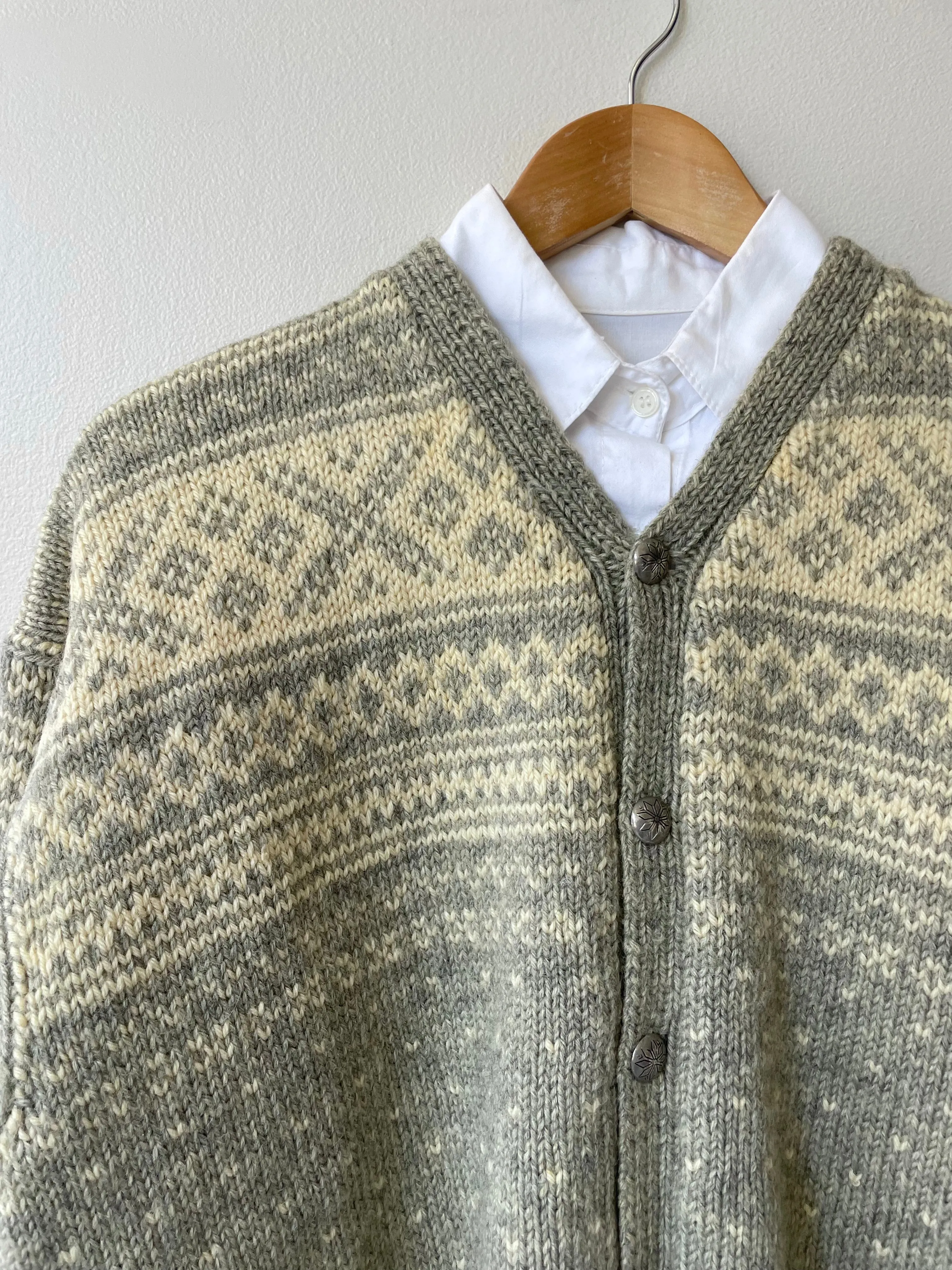 Norse Knit Wool Cardigan | 1970s