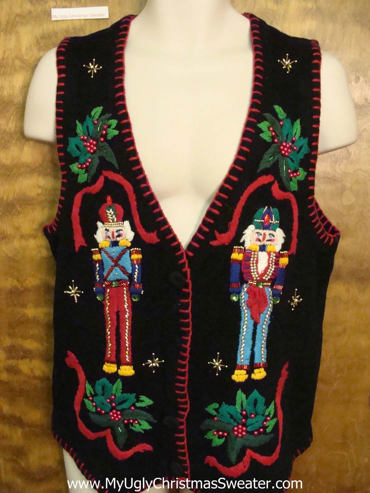 Nutcracker Pair Corny Christmas Sweater Vest