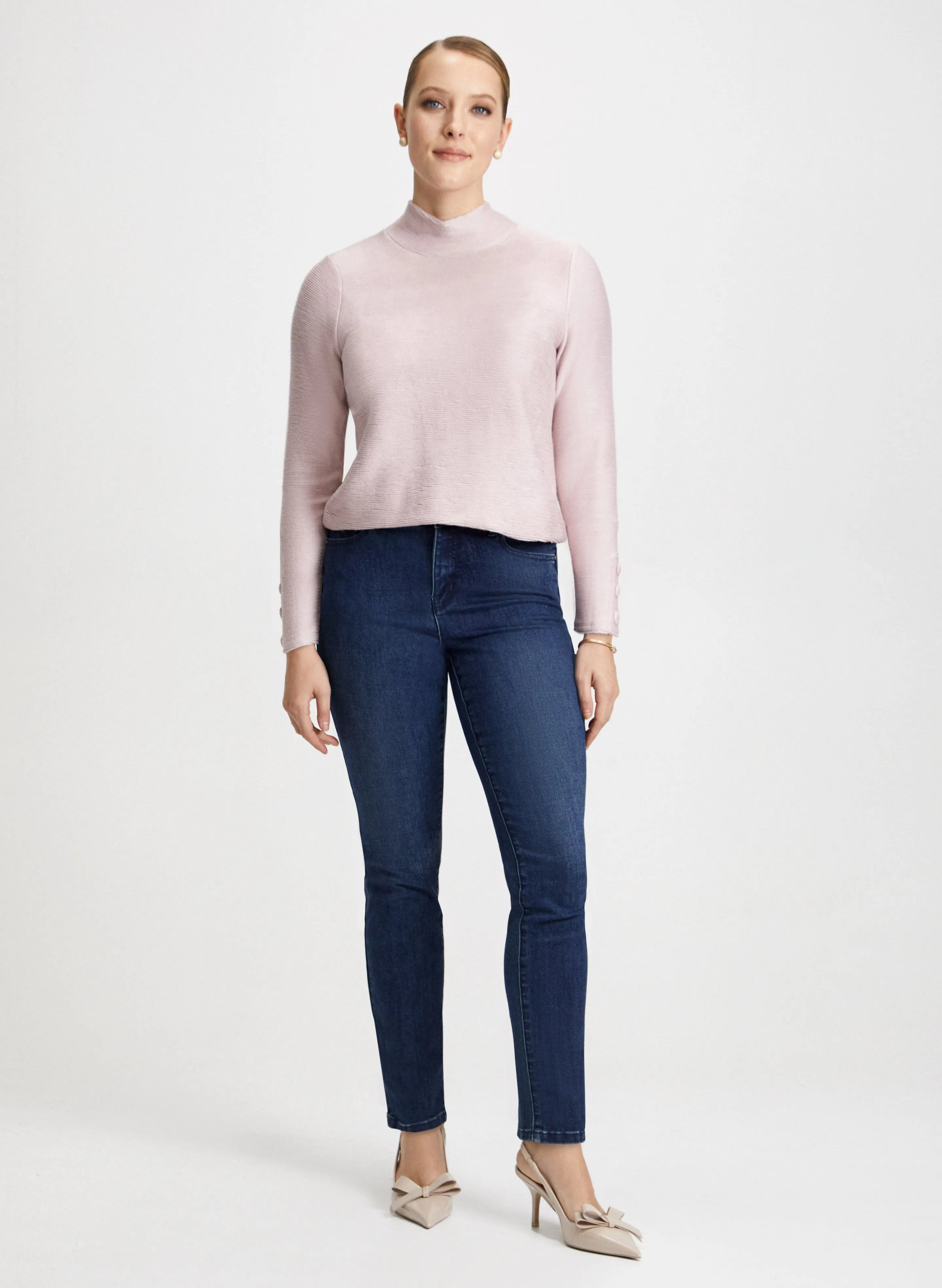 Ottoman Knit & Straight Leg Jeans