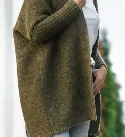 Oversized Head cover Knitted Long Kimono Cashmere Cardigan for Women