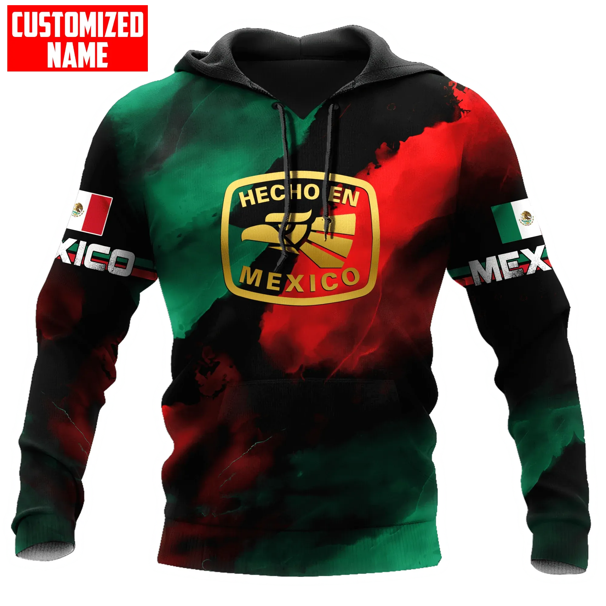 Personalized Name Hecho En Mexico 3D All Over Printed Hoodie, Mexico Hoodie