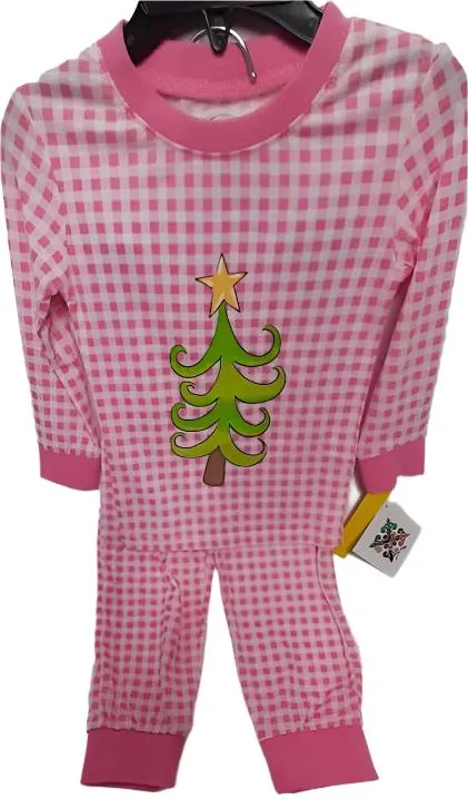 Pj  Pant/Shirt Set  Christmas Pink Plaid  Childs Xs Jm21963t