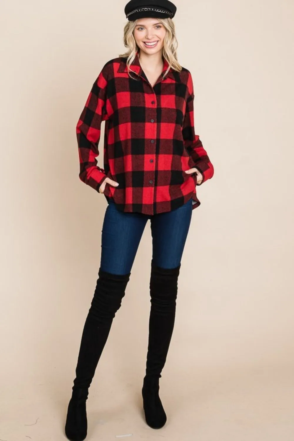 Plaid Button Up Long Sleeve Shirt