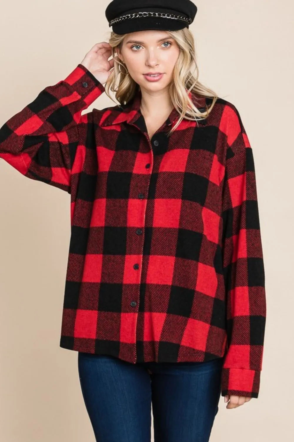 Plaid Button Up Long Sleeve Shirt