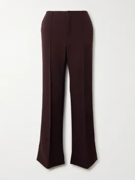 Pleated wool straight-leg pants