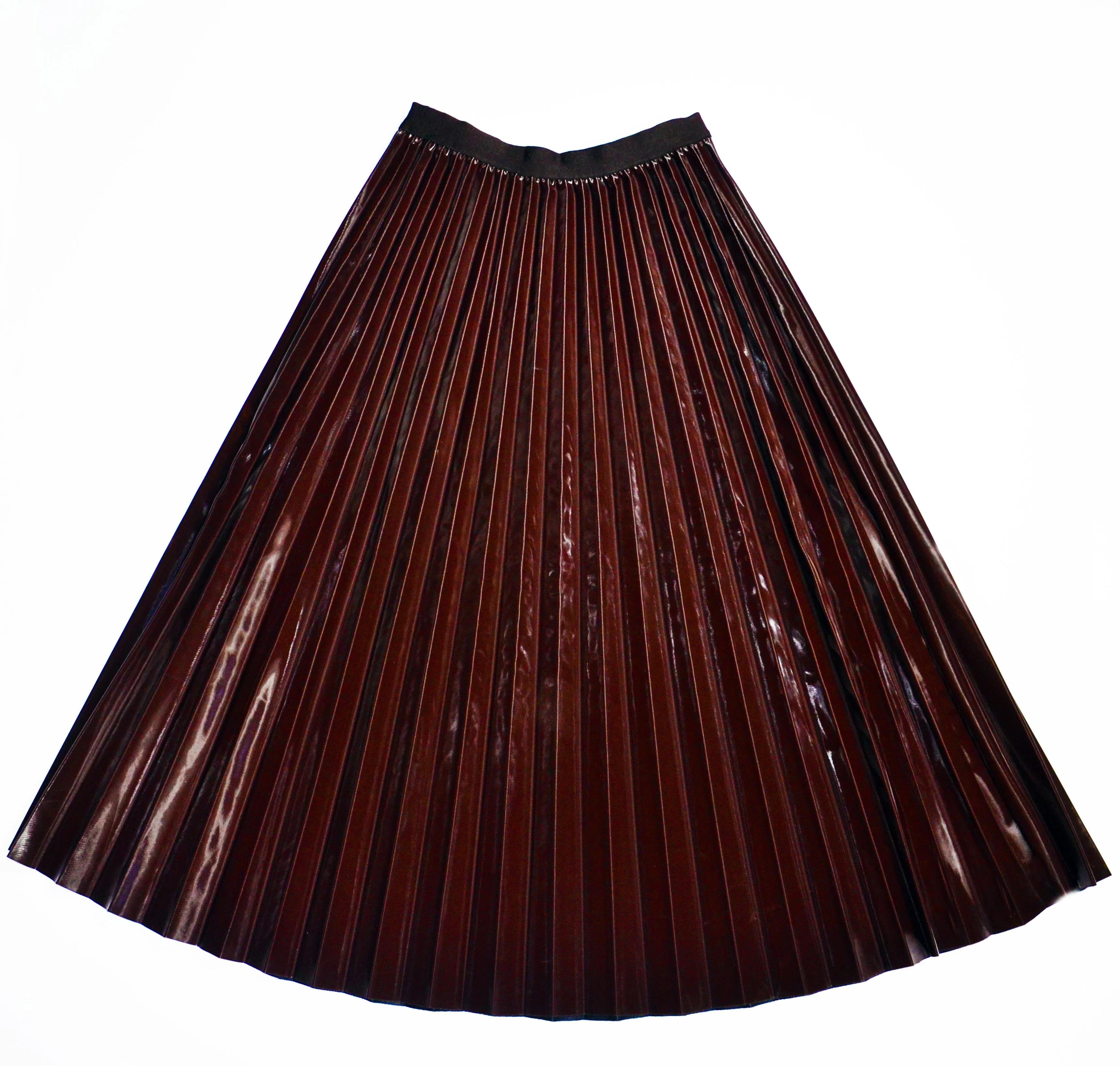 "Tommie" Pleated Leather Skirt