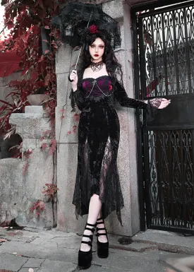 Rose Cemetery Gothic Fishtail Dress