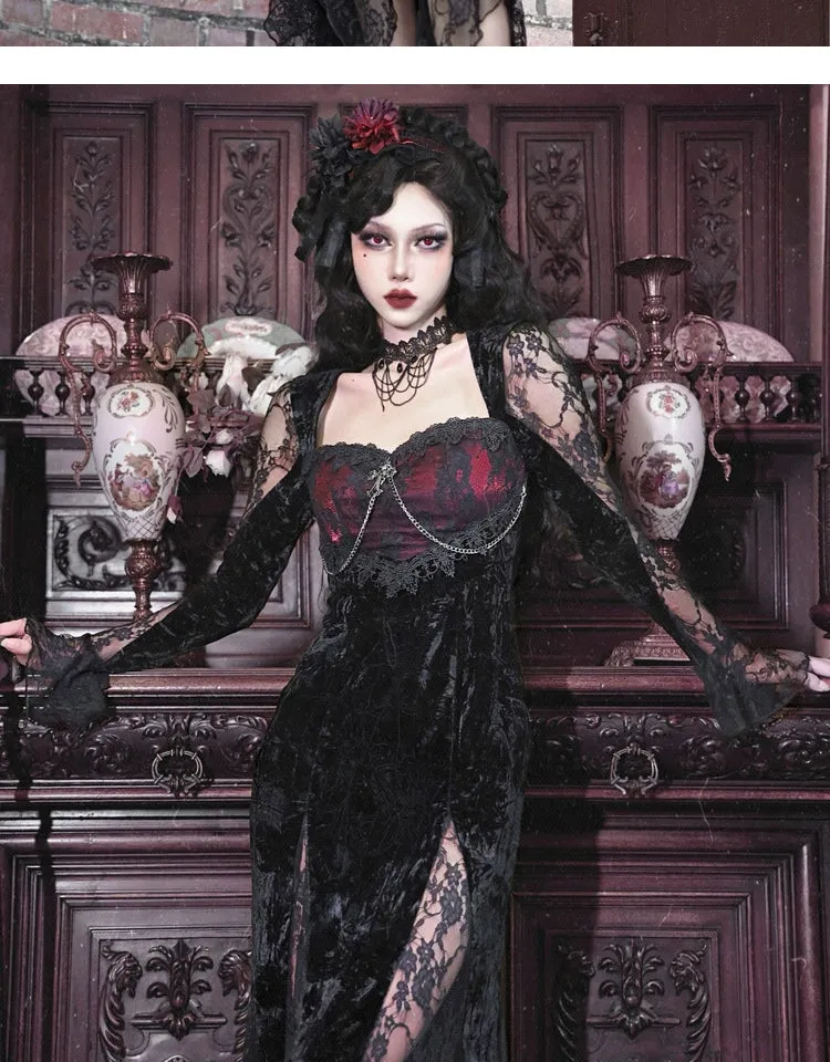 Rose Cemetery Gothic Fishtail Dress