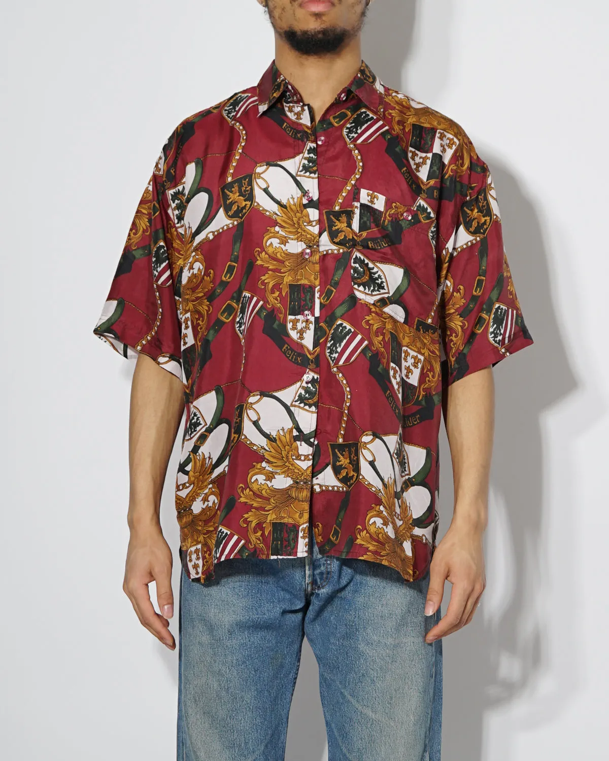 Silk shirts Short Sleeve Patterned / A