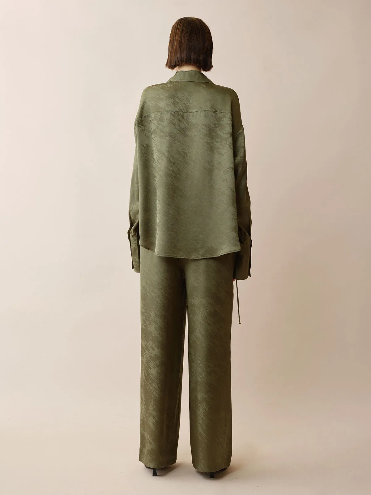 SILKINC  Silk Jacquard Shirts Long Set