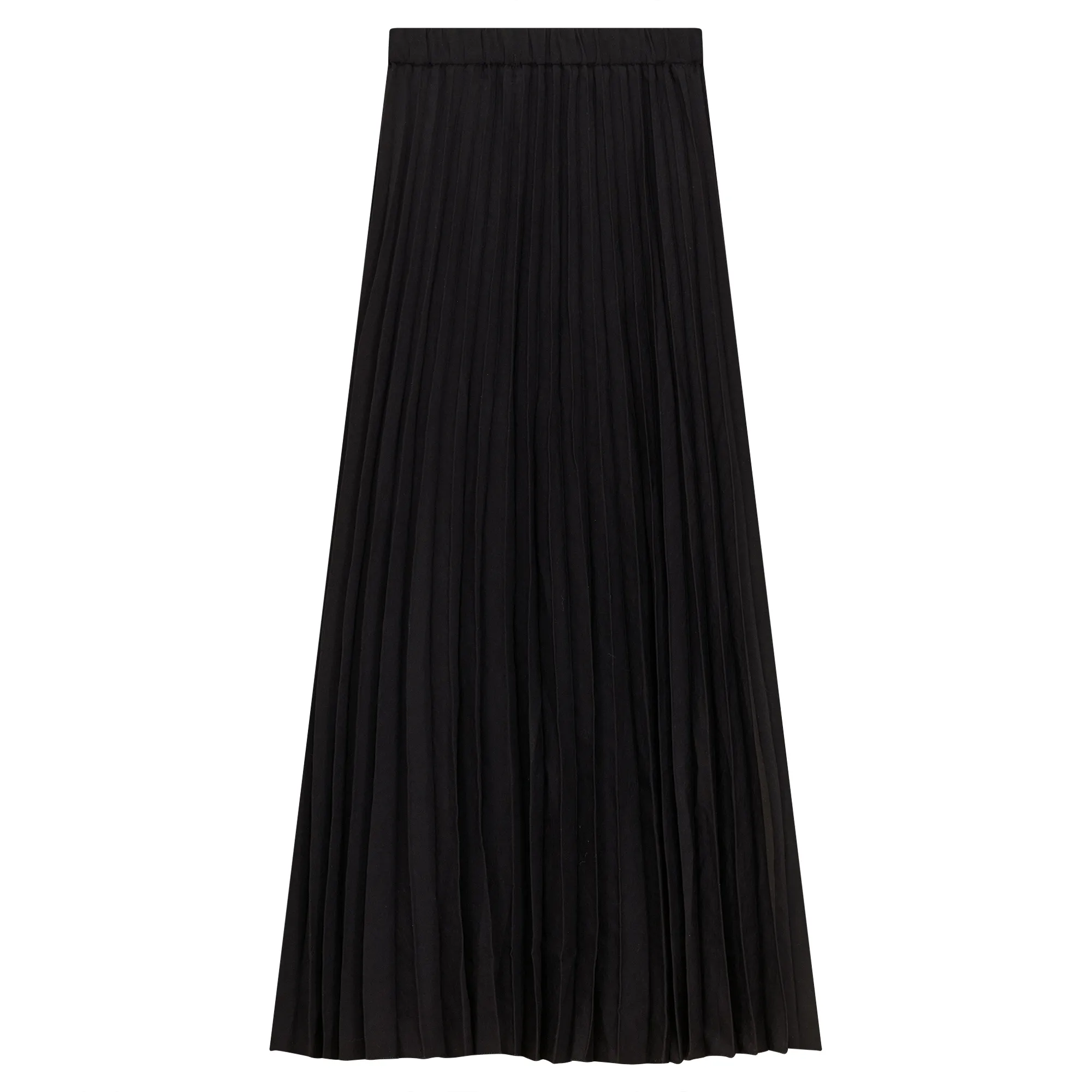 skirt midi pleated - black