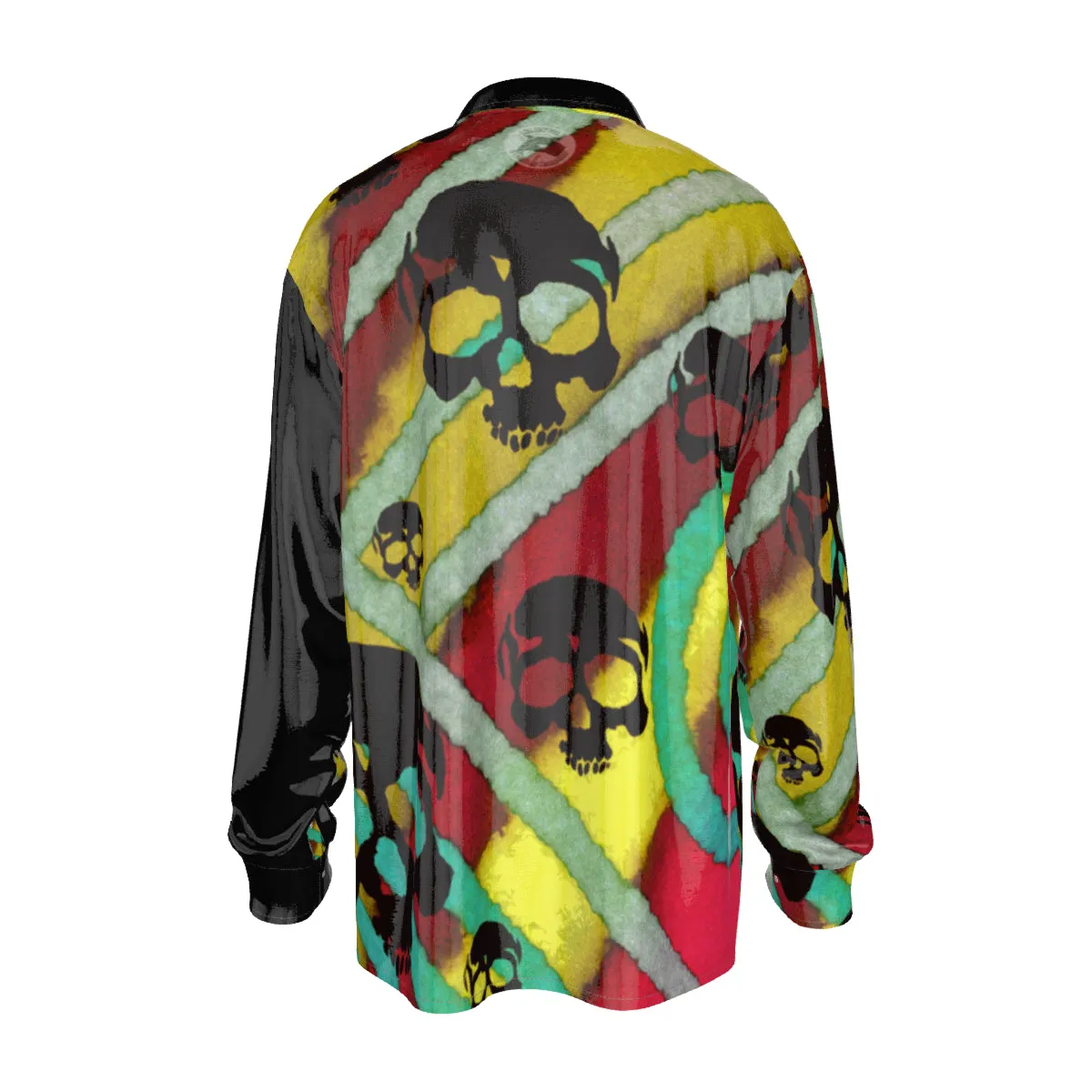 Skull culture Men's Imitation Silk Long-Sleeved Shirt