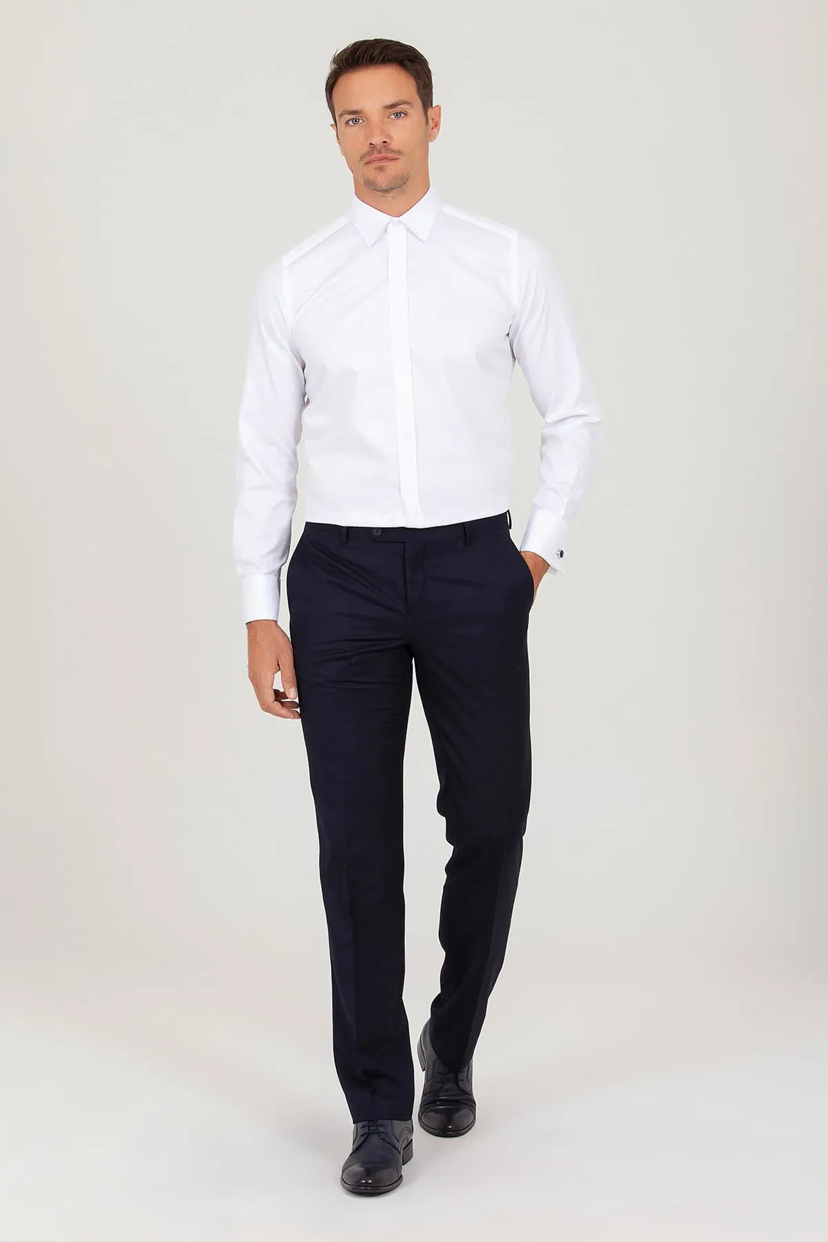 Slim Fit French Cuff White Dress Shirt