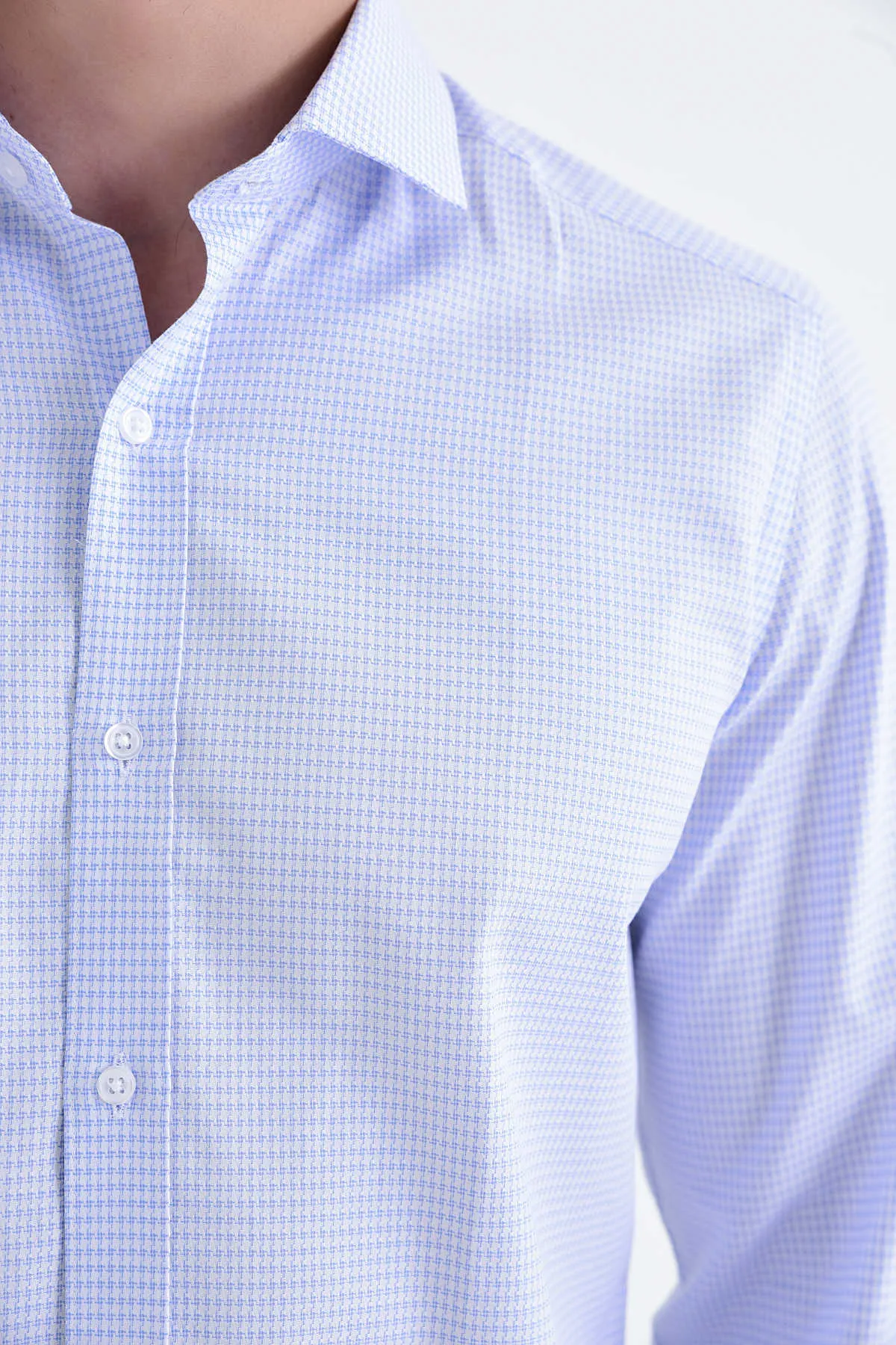 Slim Fit Patterned Cotton Casual Shirt, Blue D.