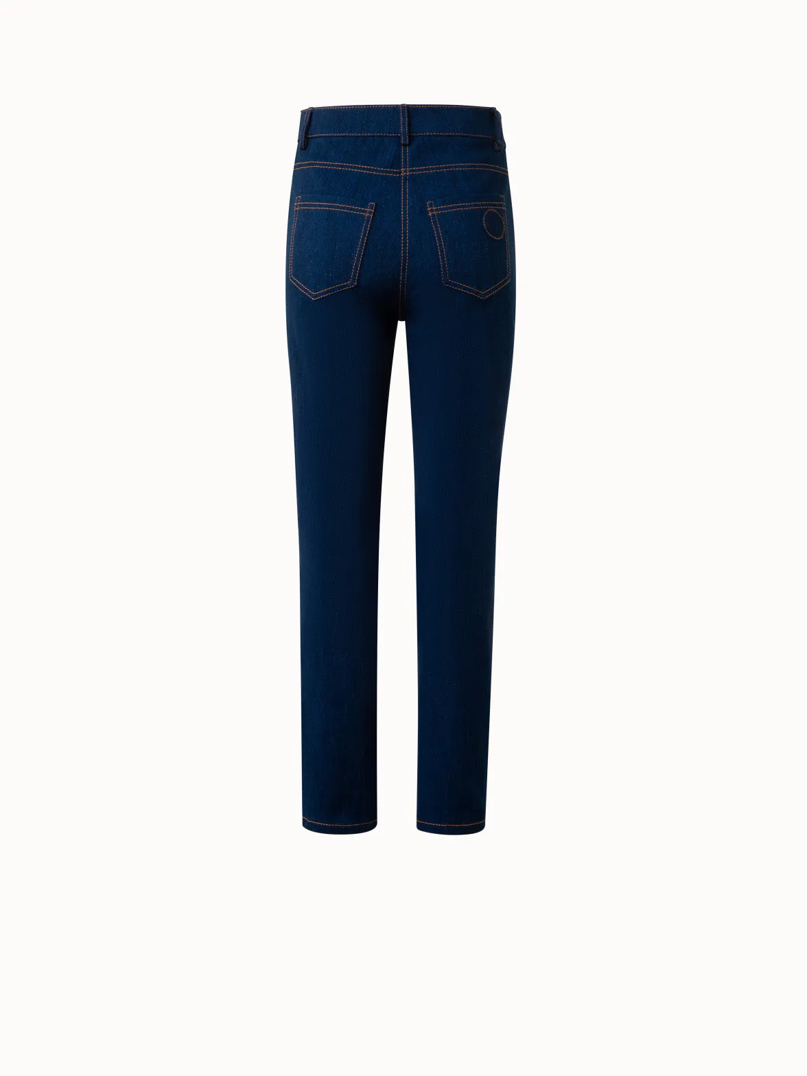 Slim Straight Leg Cotton Stretch Denim Pants