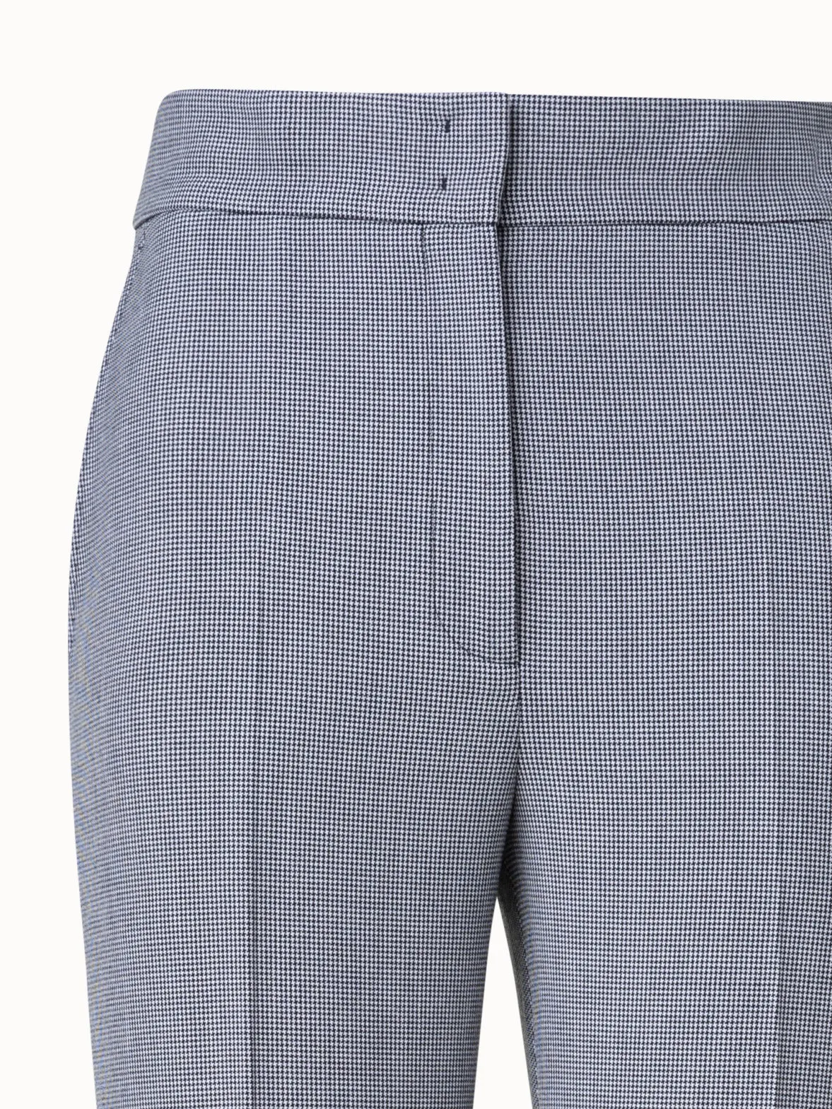 Straight Business Pants in Micro Houndstooth Pebble Crêpe