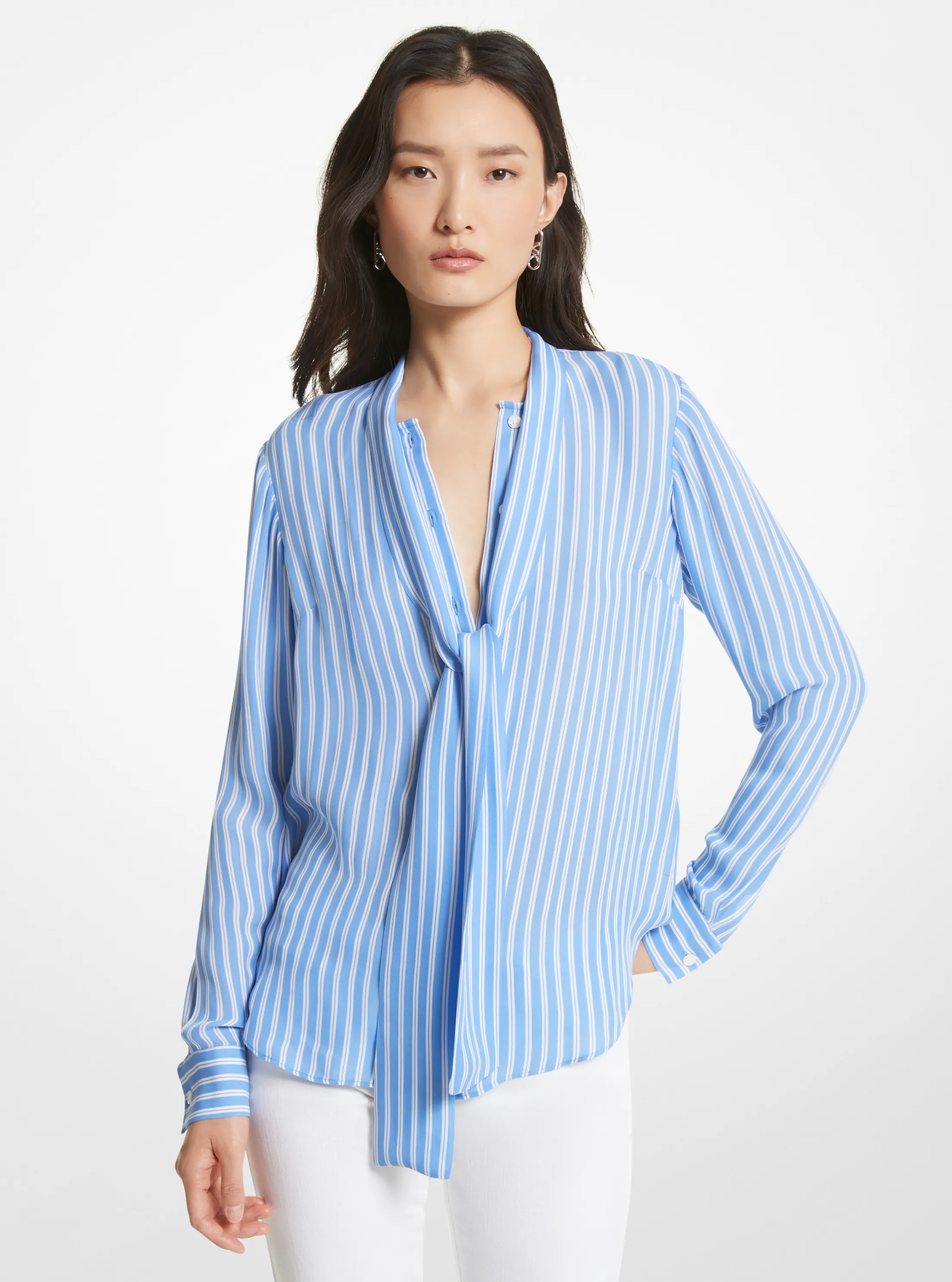 Stripe Silk Blouse