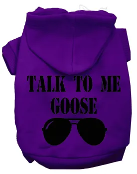 Talk To Me Goose Screen Print Dog Hoodie Purple Xxl