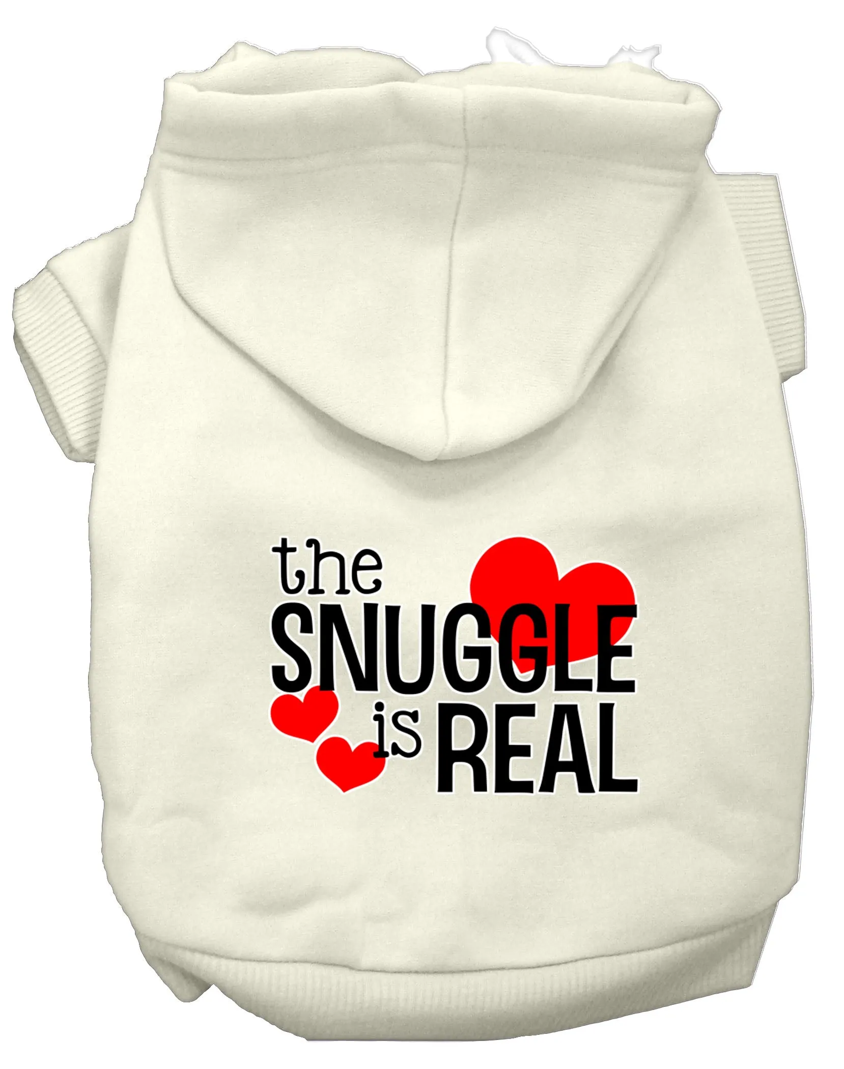 The Snuggle Is Real Screen Print Dog Hoodie Cream Xxl