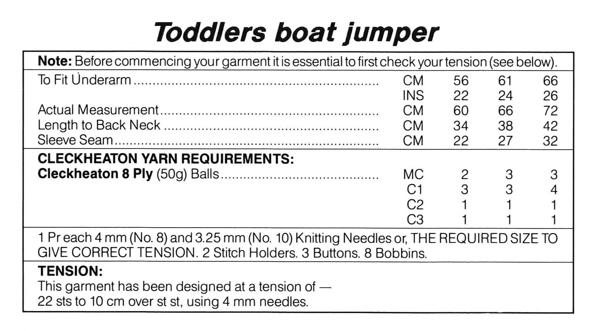 Toddlers Boat Jumper Knitting Pattern, Instant Download