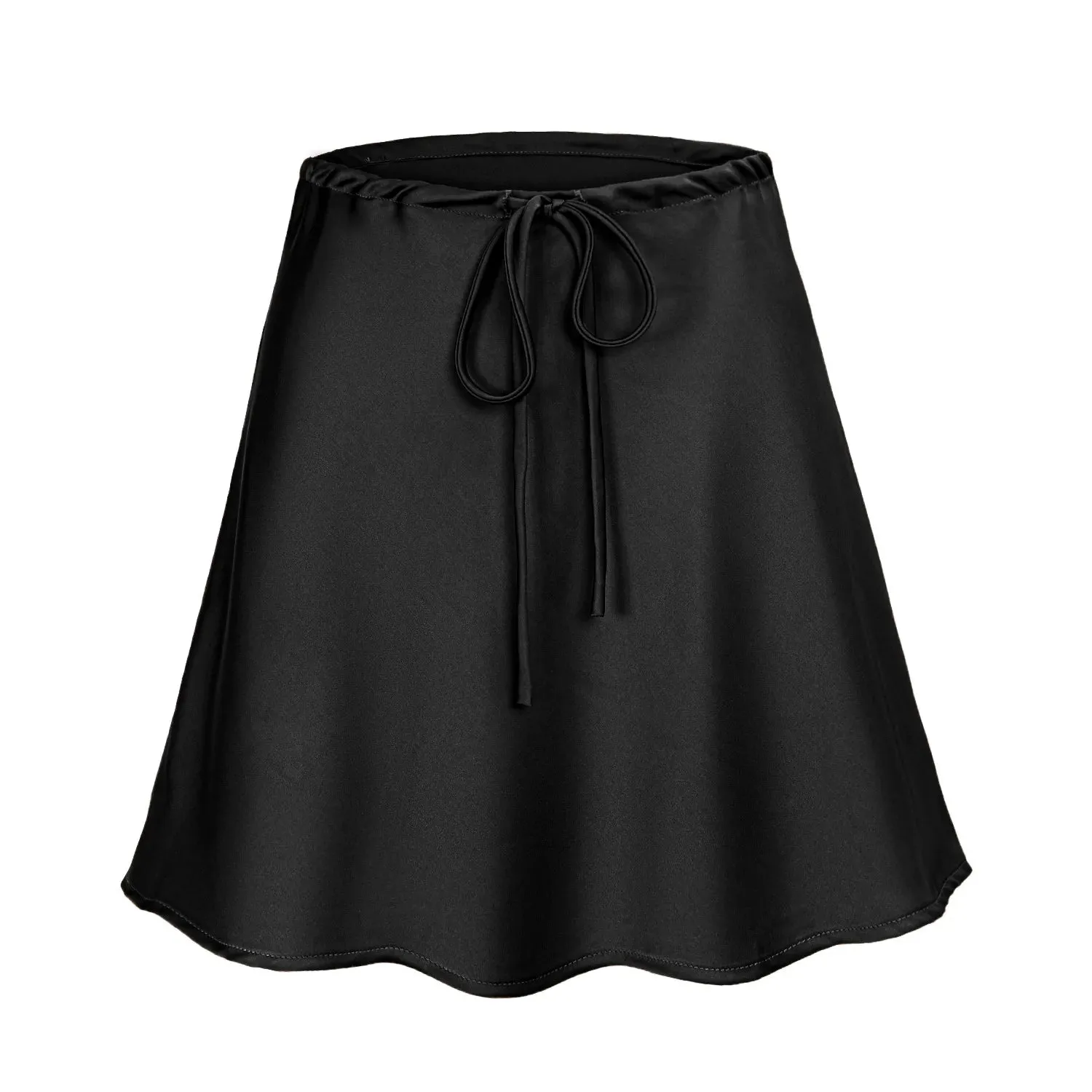 Trendy 2024 Satin Short Skirt for Women | Elegant High Waist Red Mini Skirt