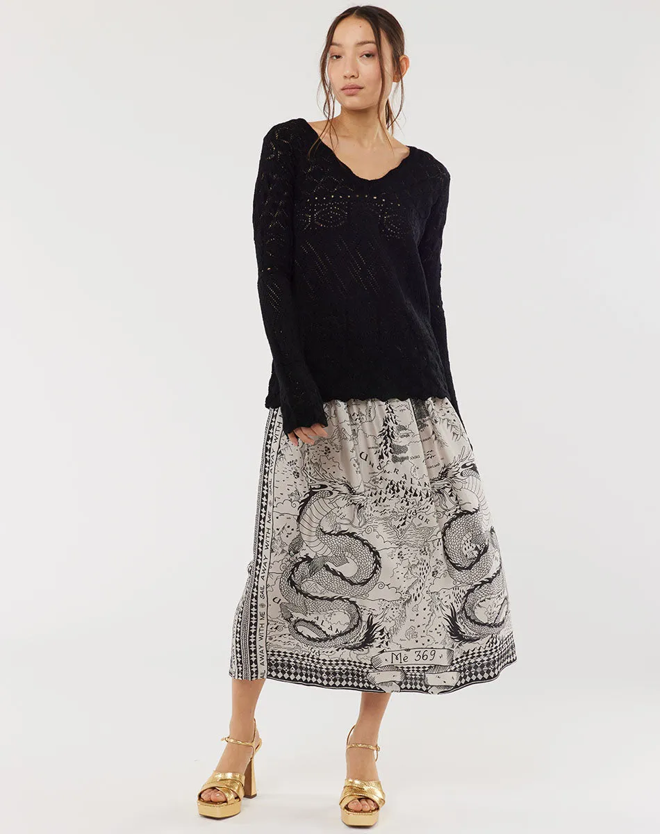 Vanessa Printed Voyage Midi Skirt