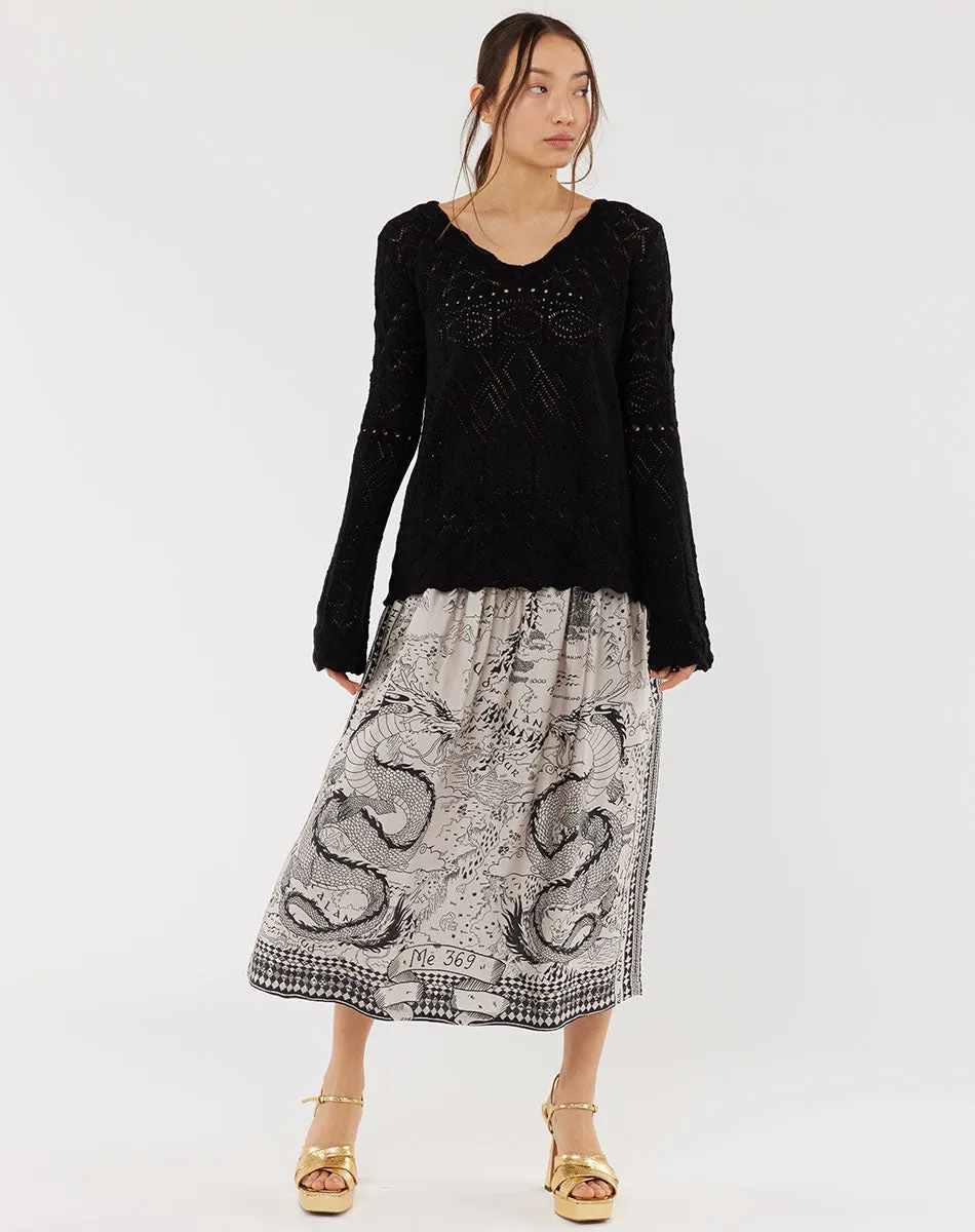 Vanessa Printed Voyage Midi Skirt