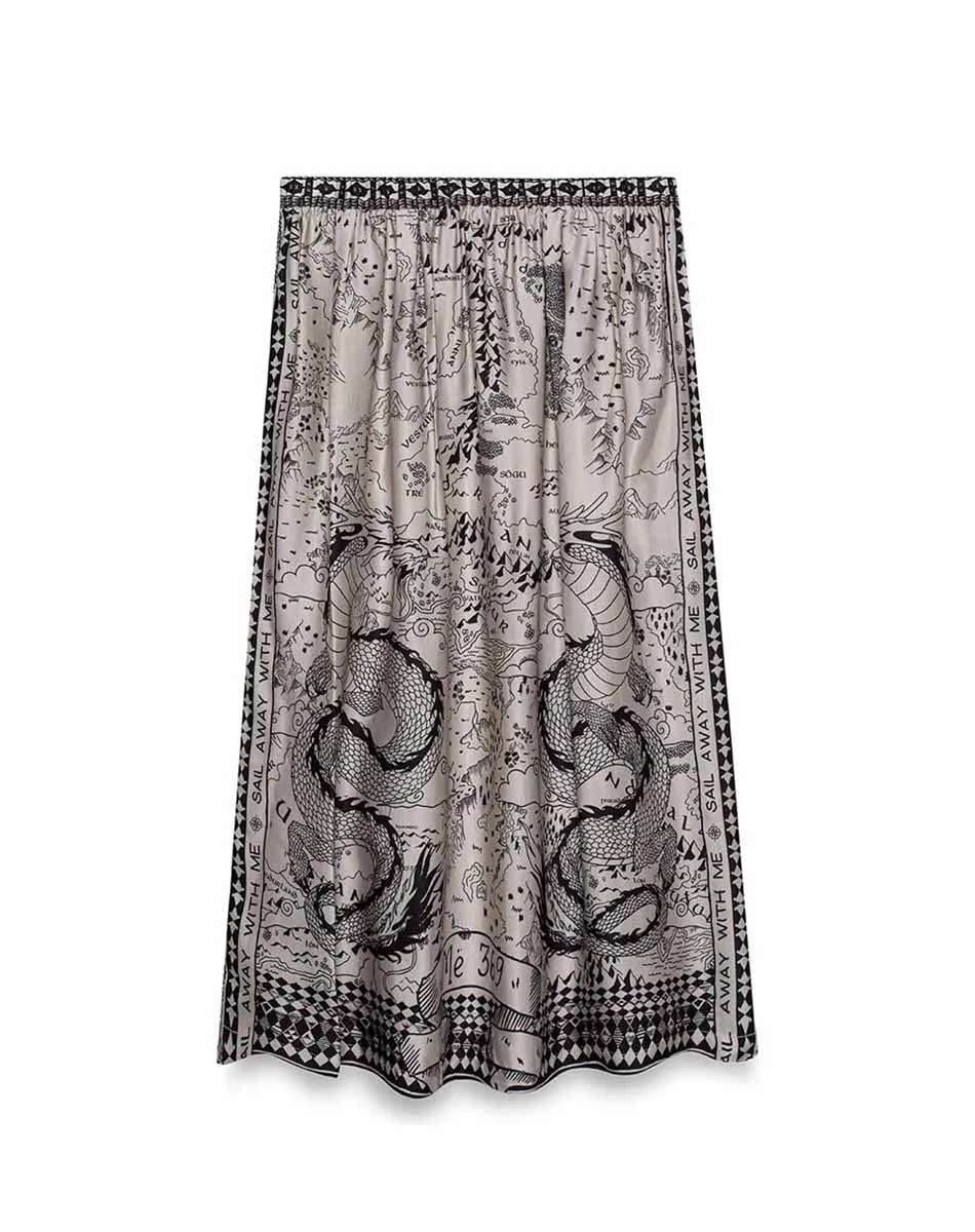 Vanessa Printed Voyage Midi Skirt