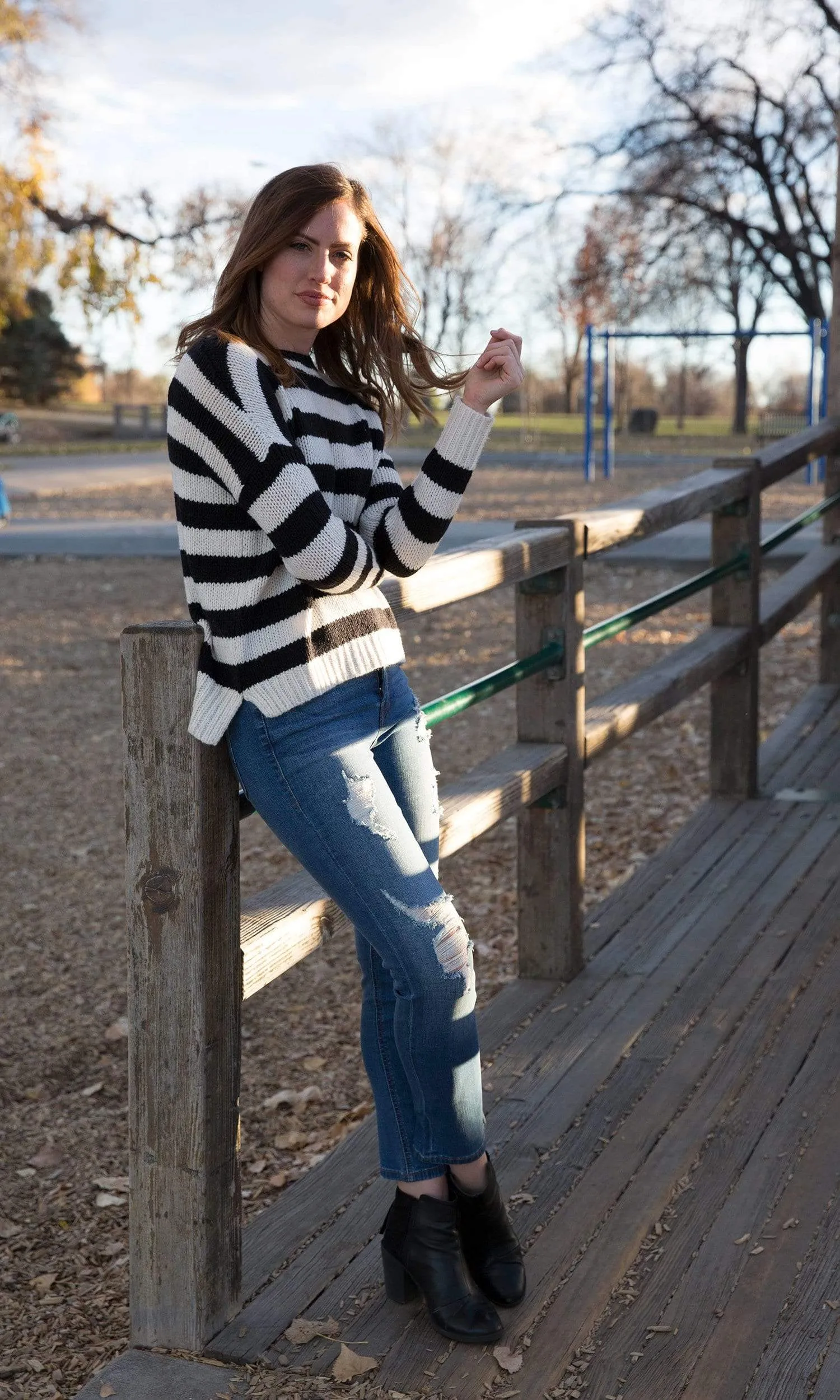 Velvet by Graham & Spencer Maddilyn Stripe Crewneck Sweater