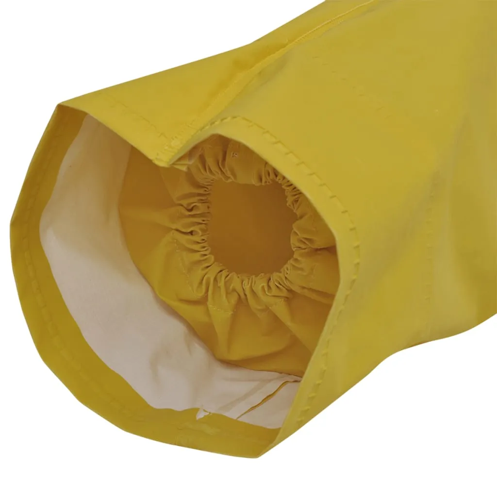 vidaXL Waterproof Heavy-duty 2-piece Rain Suit with Hood Yellow L