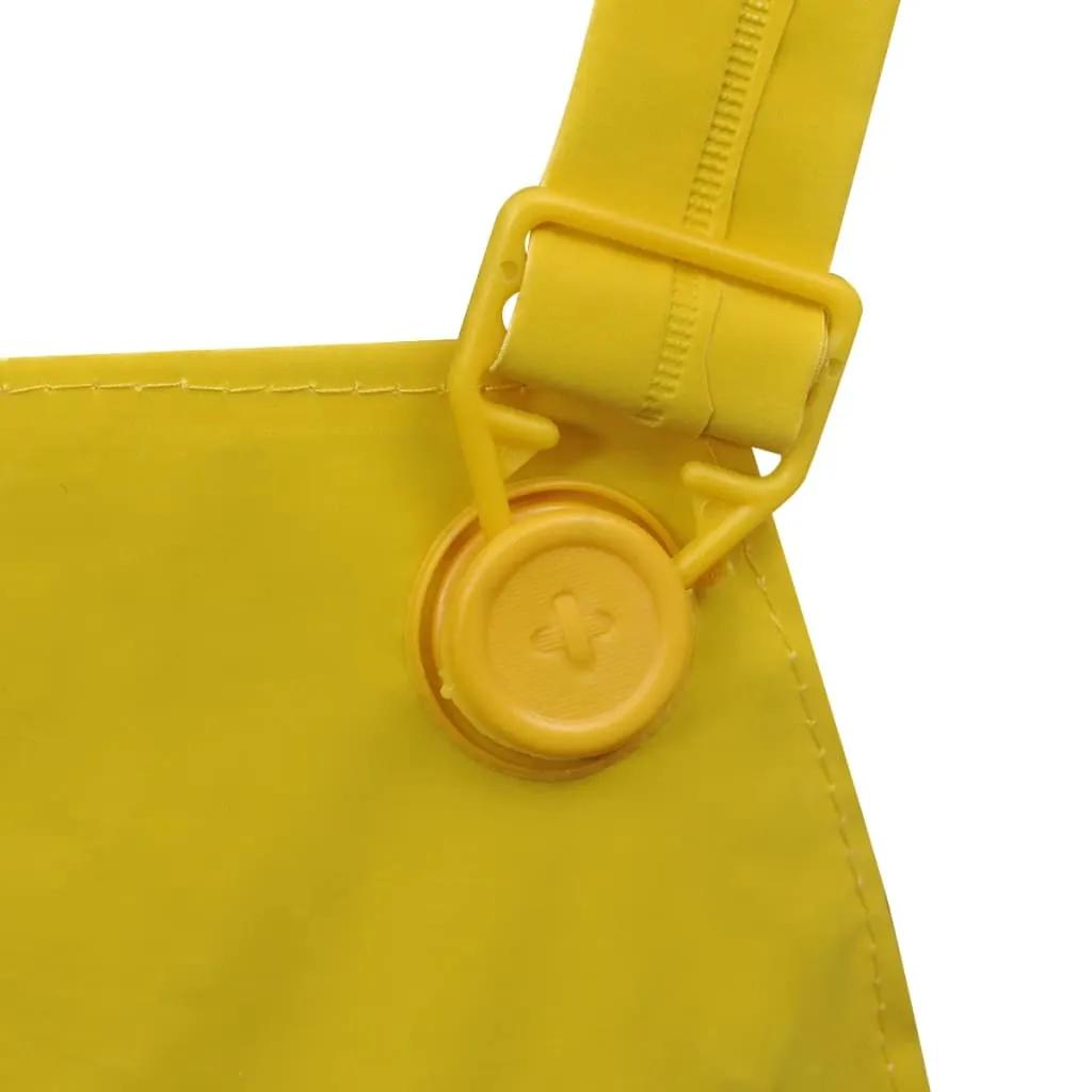 vidaXL Waterproof Heavy-duty 2-piece Rain Suit with Hood Yellow L