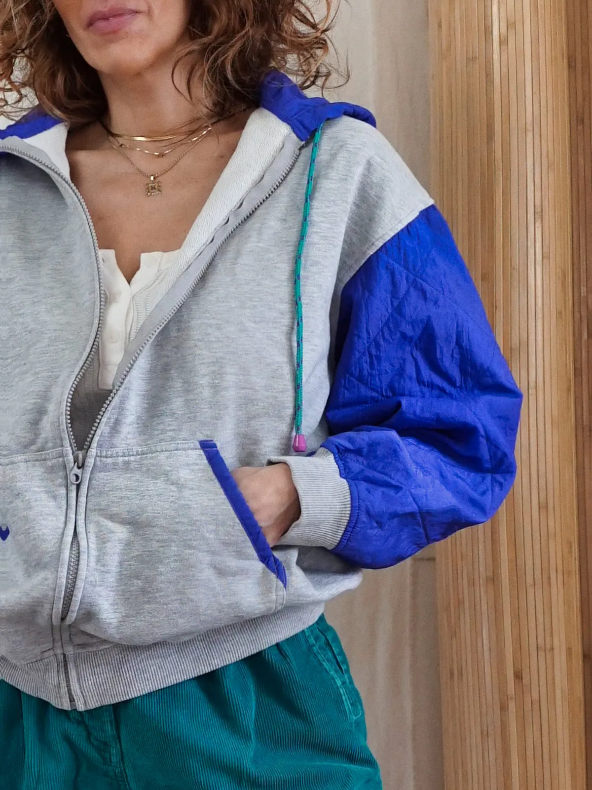 Vintage Periwinkle Contrast Hoodie