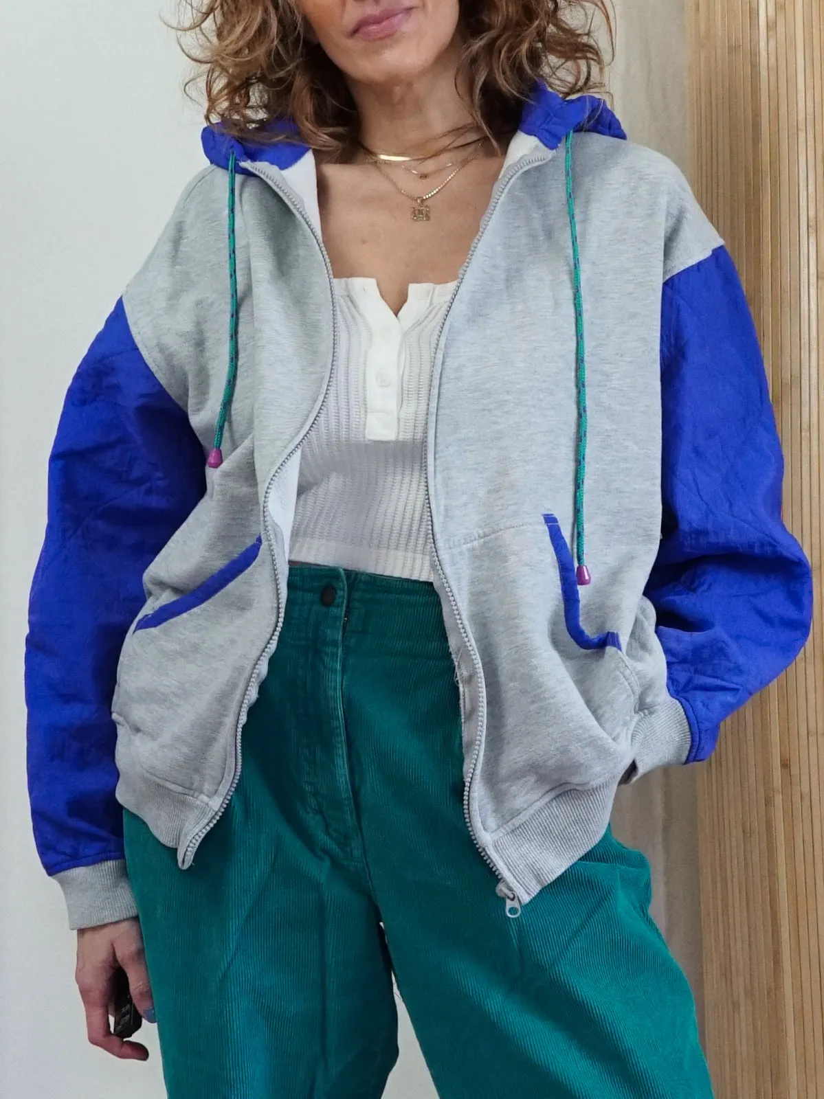 Vintage Periwinkle Contrast Hoodie