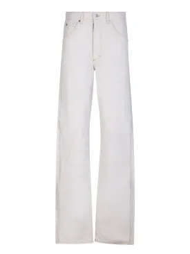 White straight-leg jeans