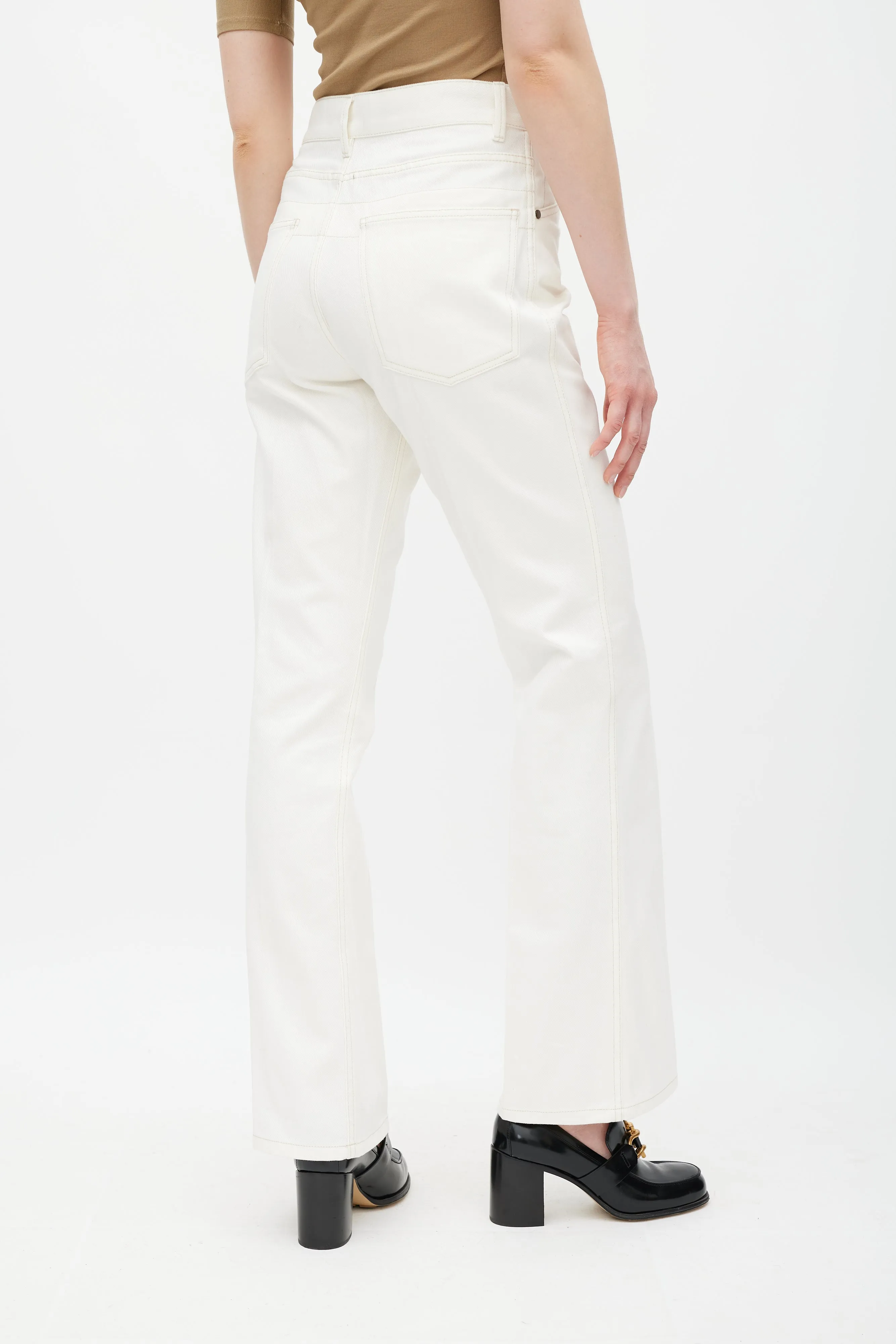 White Straight Leg Jeans