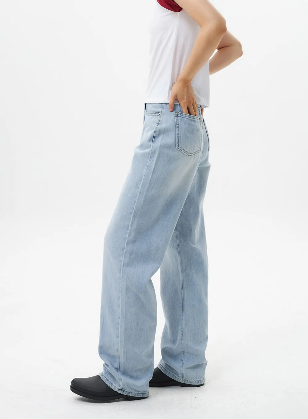 Wide Straight Leg Jeans OL304