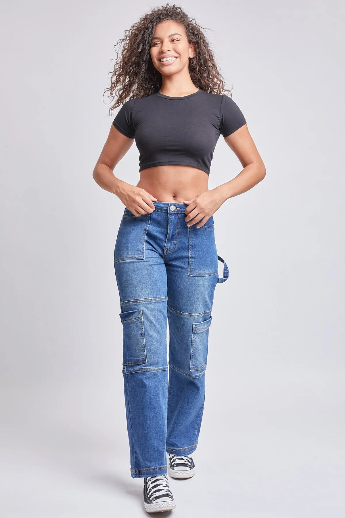 Women’s High Rise Straight Leg Cargo Jeans