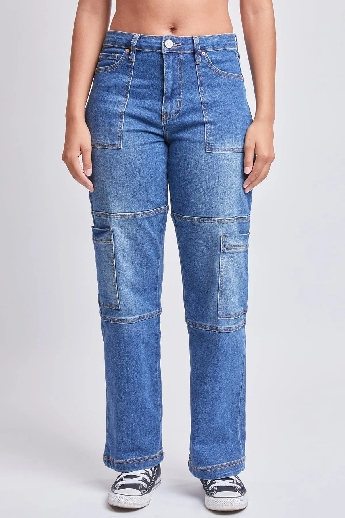 Women’s High Rise Straight Leg Cargo Jeans