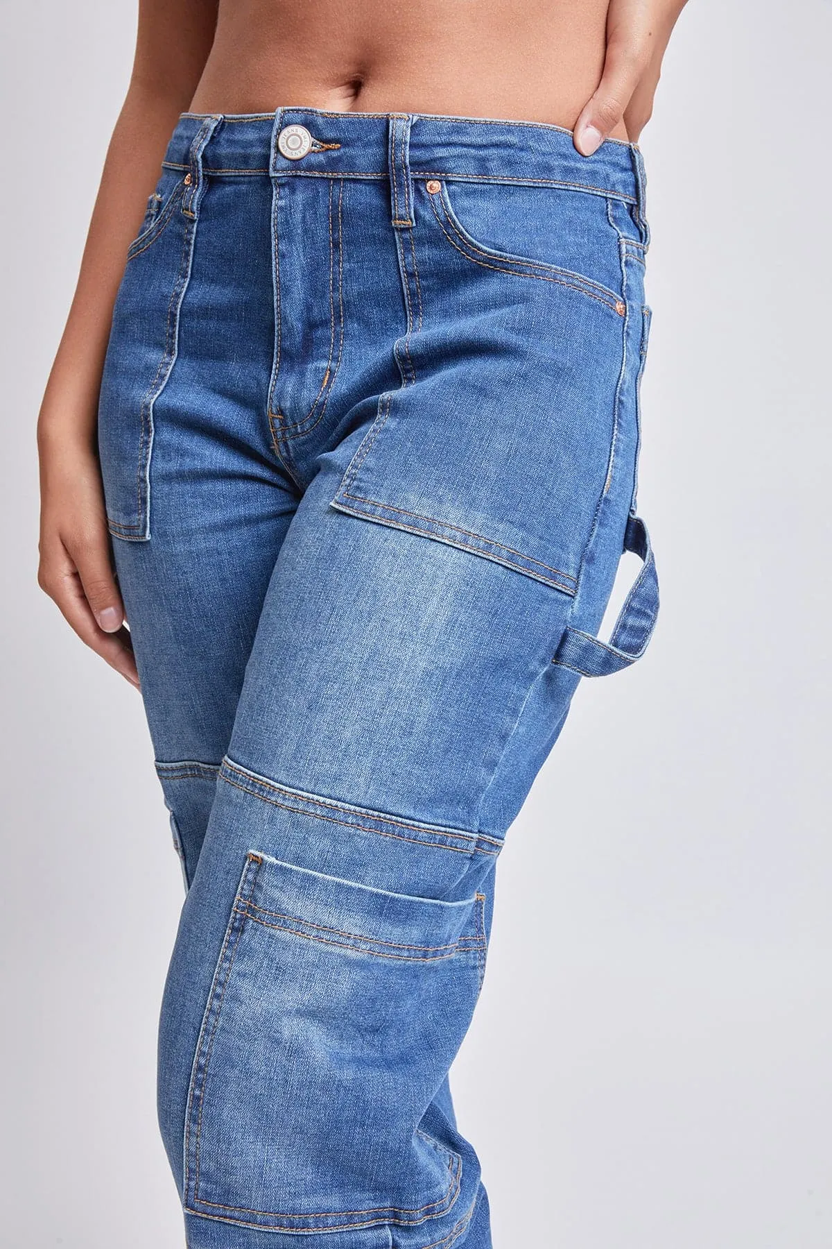 Women’s High Rise Straight Leg Cargo Jeans