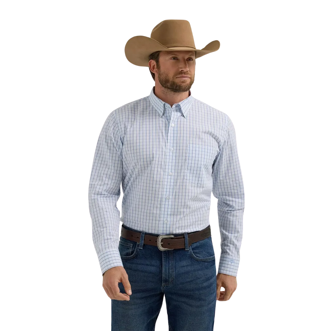 Wrangler Men's Cody Johnson White Blue Shirt